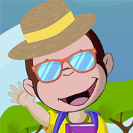 猴子可可跳跃奔跑